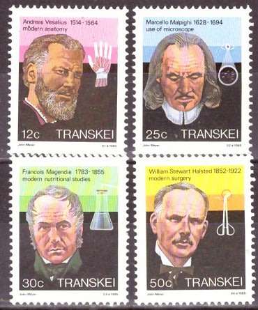 TRANSKEI 1983 HEROES OF MEDICINE UMM SET SACC 125-128