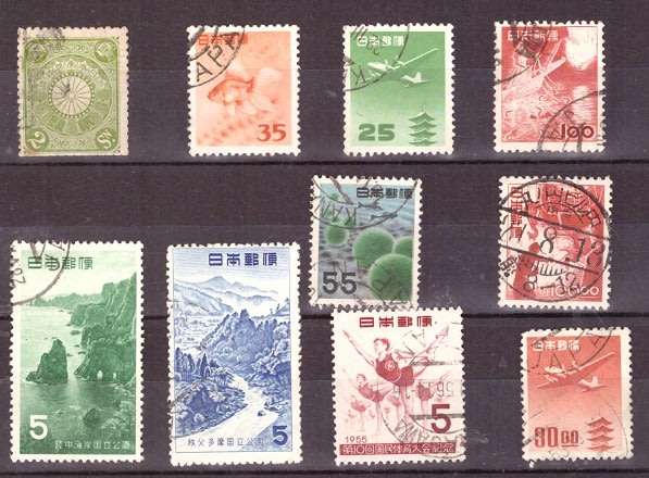 JAPAN SELECTION BID PER STAMP TO TAKE ALL CARD EXCLUDED