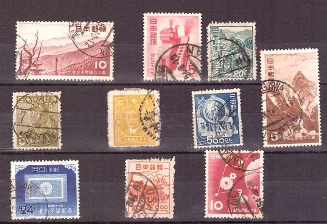 JAPAN SELECTION BID PER STAMP TO TAKE ALL CARD EXCLUDED