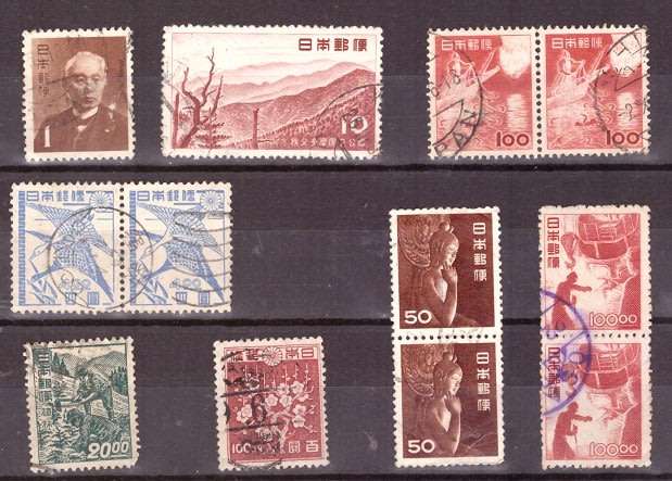 JAPAN SELECTION BID PER STAMP TO TAKE ALL CARD EXCLUDED