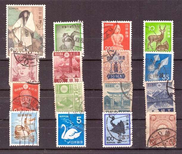 JAPAN SELECTION BID PER STAMP TO TAKE ALL CARD EXCLUDED