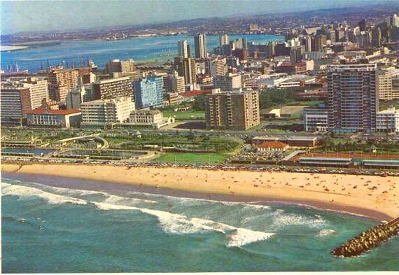 OLD UNUSED POST CARD DURBAN BEACHES