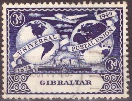 GIBRALTAR  1949 The 75th Anniversary of the Universal Postal Union UNH CV R32