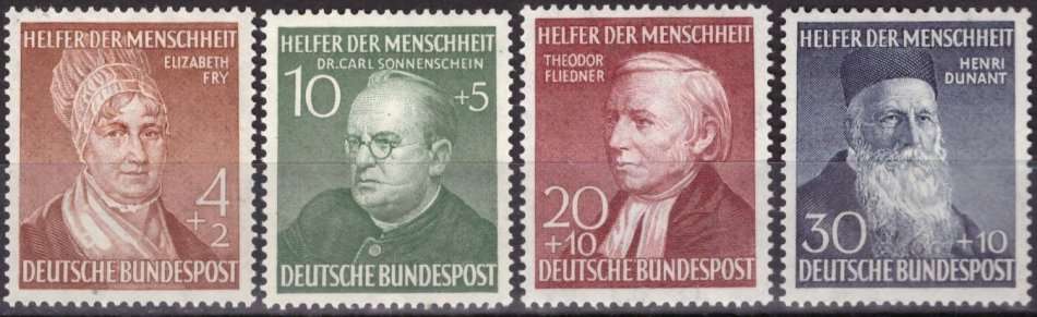 GERMANY  1952 Charity Stamps for Helpers of Humanity UMM SET CV R2520