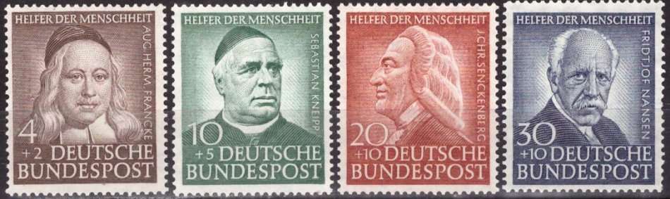 GERMANY  1953 Charity Stamps for Helpers of Humanity UMM SET CV R1800