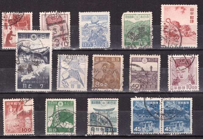 JAPAN SELECTION BID PER STAMP TO TAKE ALL CARD EXCLUDED.