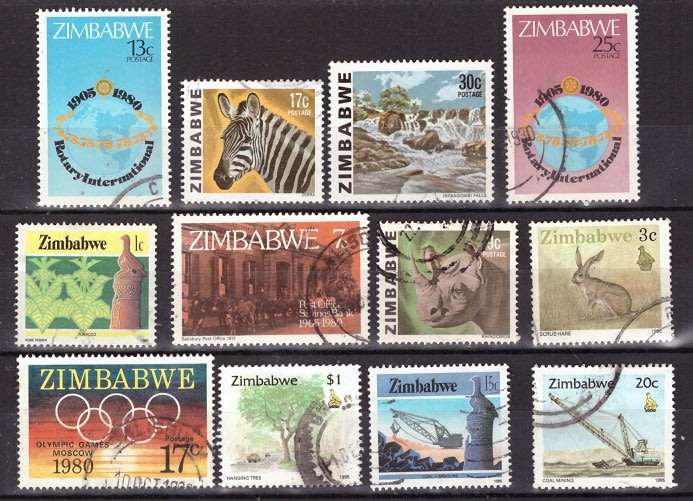 ZIMBABWE SELECTION BID PER STAMP TO TAKE ALL CARD EXCLUDED.