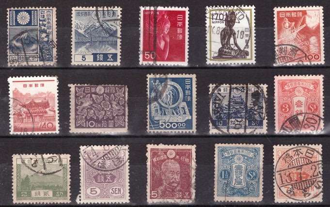 JAPAN SELECTION BID PER STAMP TO TAKE ALL CARD EXCLUDED.