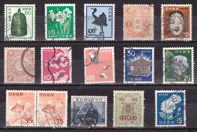 JAPAN SELECTION BID PER STAMP TO TAKE ALL CARD EXCLUDED.