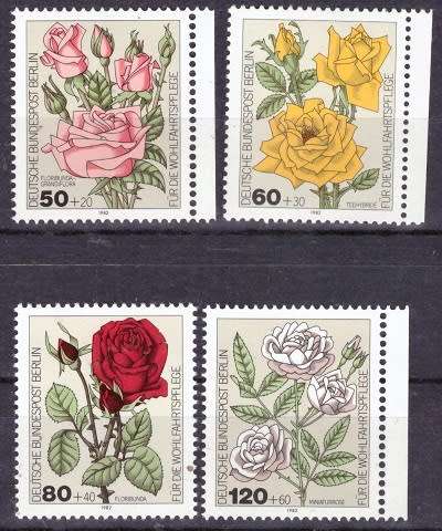BERLIN 1982 Charity Stamps - Roses UMM SET CV R180 SG B642-645