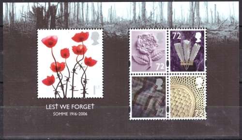 GB 2006 The 90th Anniversary of the Battle at Somme UMM SHEET CV R121 SG MS2685
