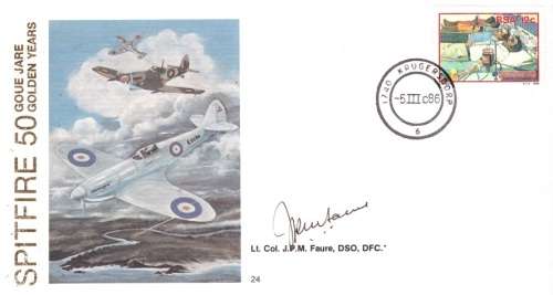 AIR FORCE FDC 50TH ANNIVERSARY OF SPITFIRE SIGNED