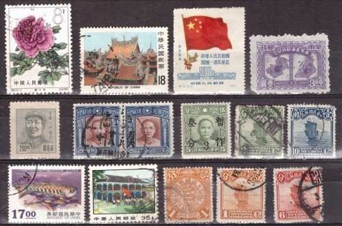 UNCHECKED CHINA SELECTION BID PER STAMP TO TAKE ALL CARD EXCLUDED