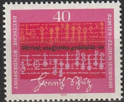 GERMANY 1972 The 300th Anniversary of the Death Heinrich Schütz, Composer UMM CV R28.60 SG 1635