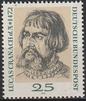 GERMANY 1972 The 500th Anniversary of the Birth of Lucas Cranach, Painter an UMM CV R19.80 SG 1620