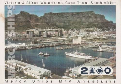 OLD UN USED, POST CARD MERCY SHIP CAPE TOWN