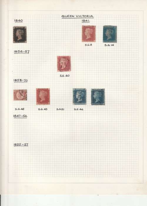 QUEEN VICTORIA ON PAGE INCLUDES PENNY BLACK