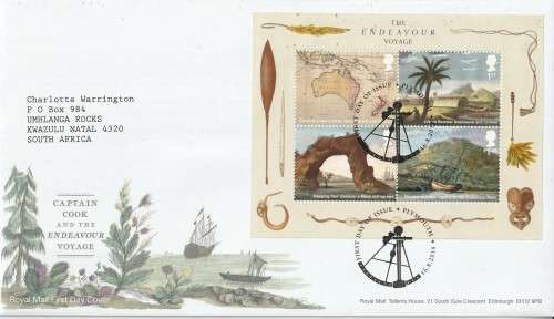 GB FDC 2018 Captain James Cook, 1728-1779 - The Voyage of the Endeavour