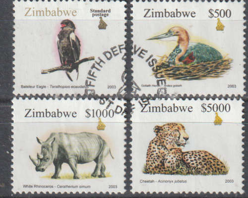 ZIMBABWE 2003 Fauna, Industry and Development UNH SG 1021A-1021D