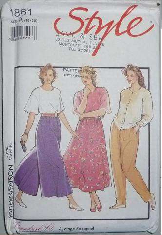 STYLE SEWING PATTERN 1861