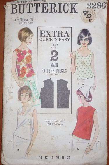 BUTTERICK PATTERN 3286