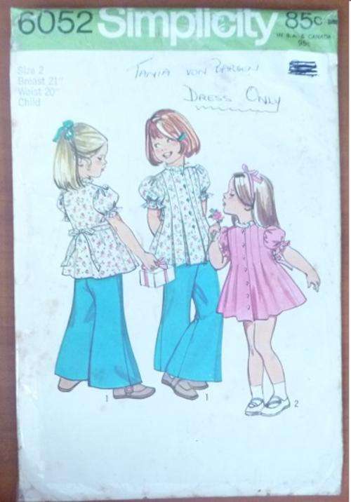 SIMPLICITY PATTERN 6052 SIZE 2