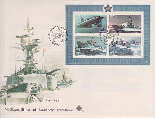 MINI SHEET COVER NAVAL BASE SIMONSTOWN 2-4-1982