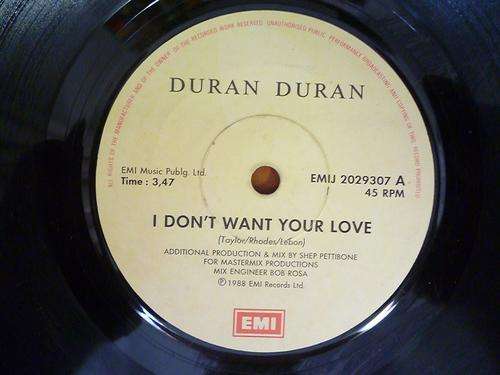 DURAN DURAN -- I DON'T WANT YOUR LOVE -- 7 SINGLE VINYL LP