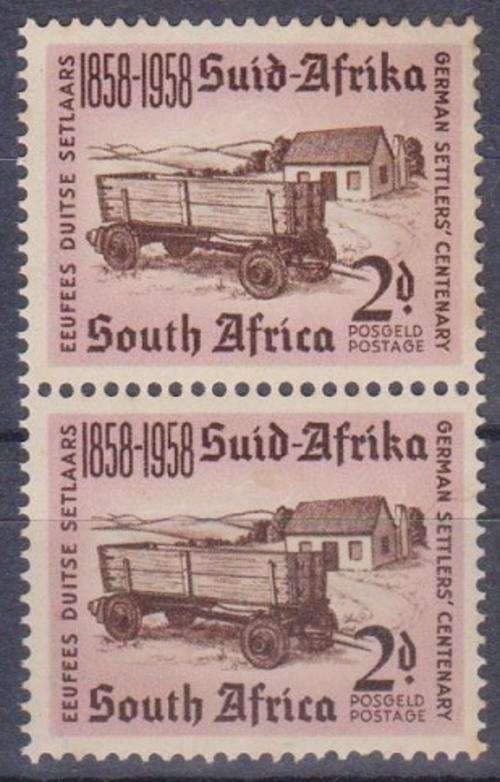1958 The 100th Anniversary of the Arrival of German Settlers in South Africa MINT PAIR NOT HINGED