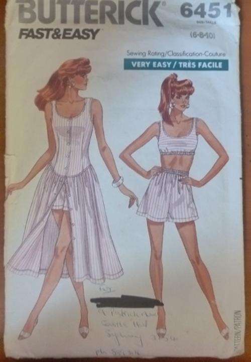 BUTTERICK PATTERN 6451 SIZE 6-10