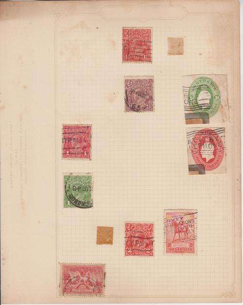 AUSTRALIA ON ALBUM PAGE FOXING