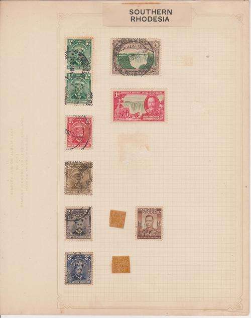 SOUTHERN RHODESIA ON ALBUM PAGE FOXING