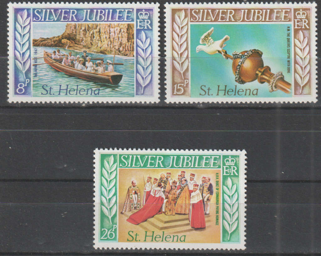 ST HELENA 1977 The 25th Anniversary of Regency of Queen Elizabeth II UMM SG 332-4