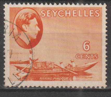SEYCHELLES 1938 -1941 Local Motives - Fishing Canoe UNH SG 137