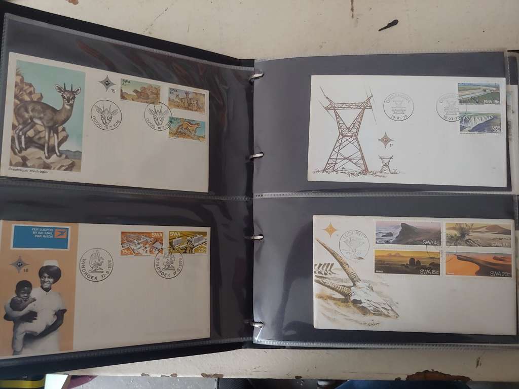 SG NEW THAMES COVER ALBUM 19 PAGES X 4 FDCS PLUS 4 PAGES LARGE FDCS 1 YEAR PACK SWA/NAMIBIA