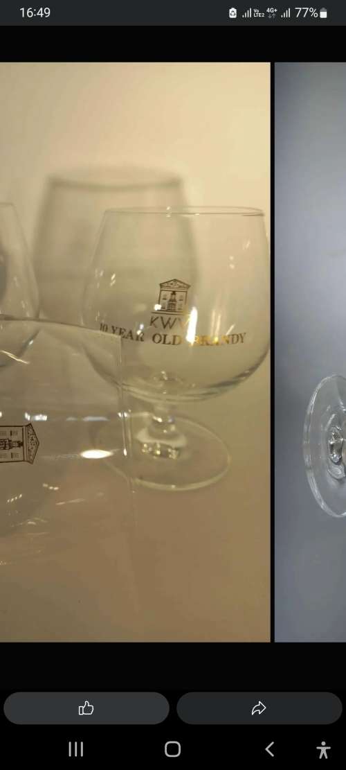 kwv 10 year old brandy glasses