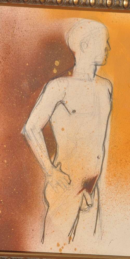 NAKED MAN (1), originally framed