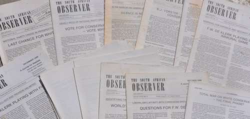 Collection of SOUTH AFRICAN OBSERVER  - rare Africana collectibles (different issues)