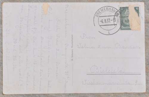 R1 Auction - No Reserve!!!! -  VINTAGE POSTCARD Bremerhaven Sturmflut 1937 GERMANY