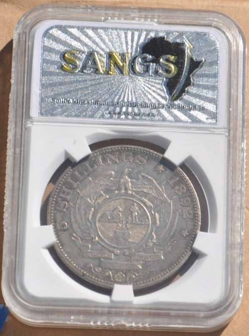 5 Shillings 1892 DS Crown Z.A.R  SANGS XF 45 (VF+) - TOP INVESTMENT - SUPERB NUMISMATIC COLLECTIBLE
