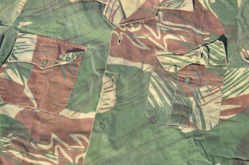 Original RHODESIAN ARMY CAMOUFLAGE SHIRT SHORT SLEEVES - rare military Rhodesiana in top condition