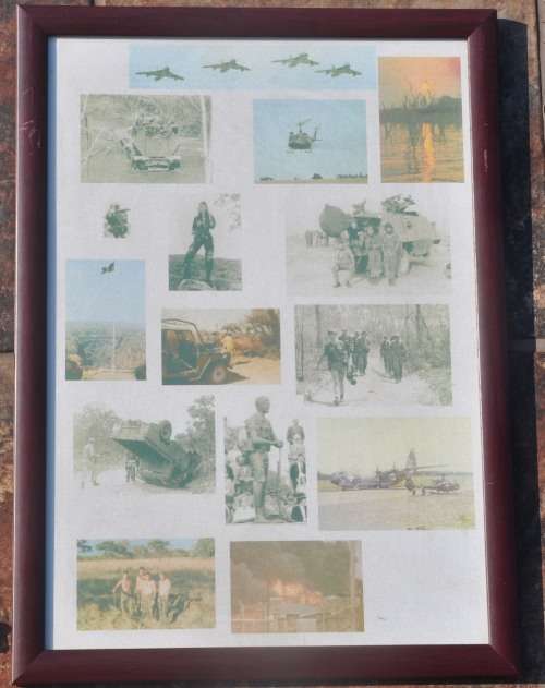 RHODESIAN ARMY COMMEMORATIVE FRAME WITH FACSIMILE PHOTOS - rare military Rhodesiana PICK UP POSSIBLE