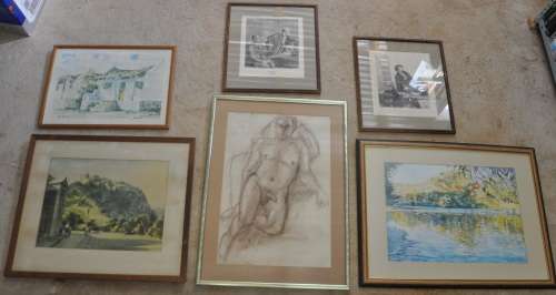 6 DEMANDING ARTWORKS - ALL FRAMED Stunning opportunity - Volschenk Daumier Adendorff PICK UP ONLY