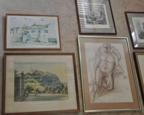 6 DEMANDING ARTWORKS - ALL FRAMED Stunning opportunity - Volschenk Daumier Adendorff PICK UP ONLY