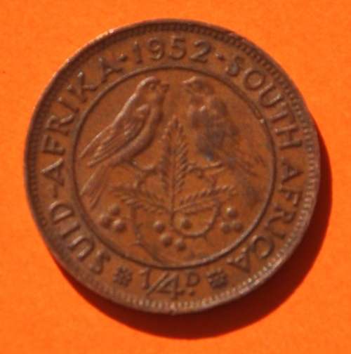 Union of South Africa  QUARTER PENNY 1952 1/4d Farthing - CONDITION!!!