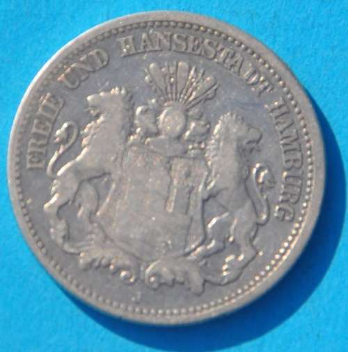 DEUTSCHES REICH 2 MARK 1878 J - (Germany) IMPERIAL EMPIRE Very Rare German 90% Ag Silver Coin