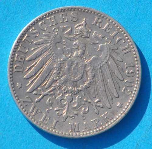 DEUTSCHES REICH 2 MARK 1902 D - (Germany) IMPERIAL EMPIRE Rare German 90% Ag Silver Coin