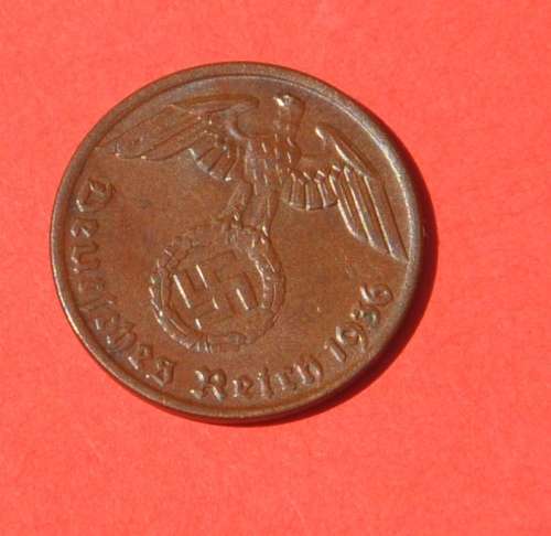 DEUTSCHES REICH 1 REICHSPFENNIG 1936 A - KEY DATE - top numismatic investment