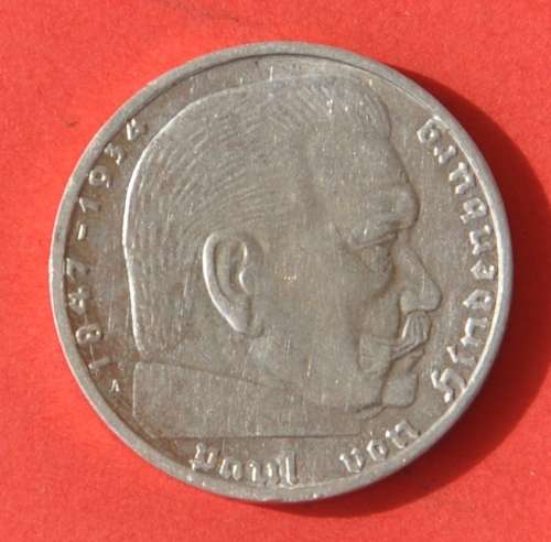 DEUTSCHES REICH - 2 REICHSMARK 1938 A German 62.5% Silver aUNC Coin rare numismatic collectible