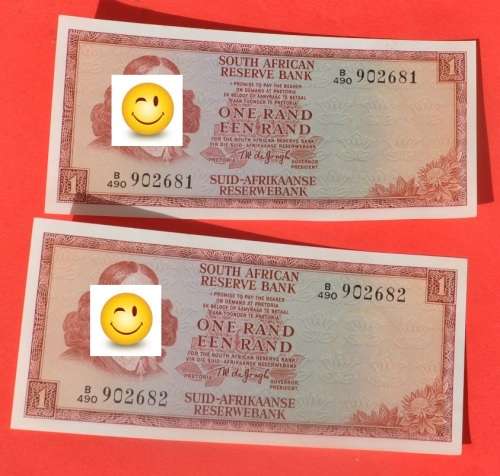 R1 banknotes in sequence -preservation II - crispy, but stains at the reverse numismatic opportunity